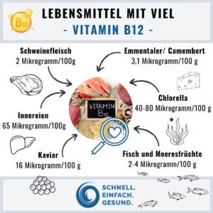 Lebensmittel mit viel Vitamin B12 Infographik