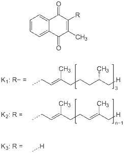 Chemische Formel von Vitamin K2