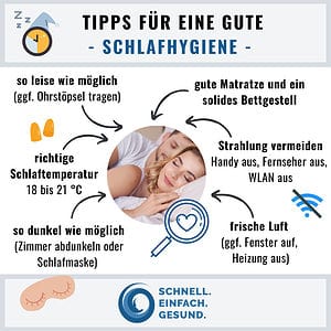 Tipps für eine gute Schlafhygiene Infographik