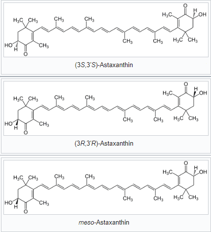 Astaxanthin Strukturformel und Stereoisomere