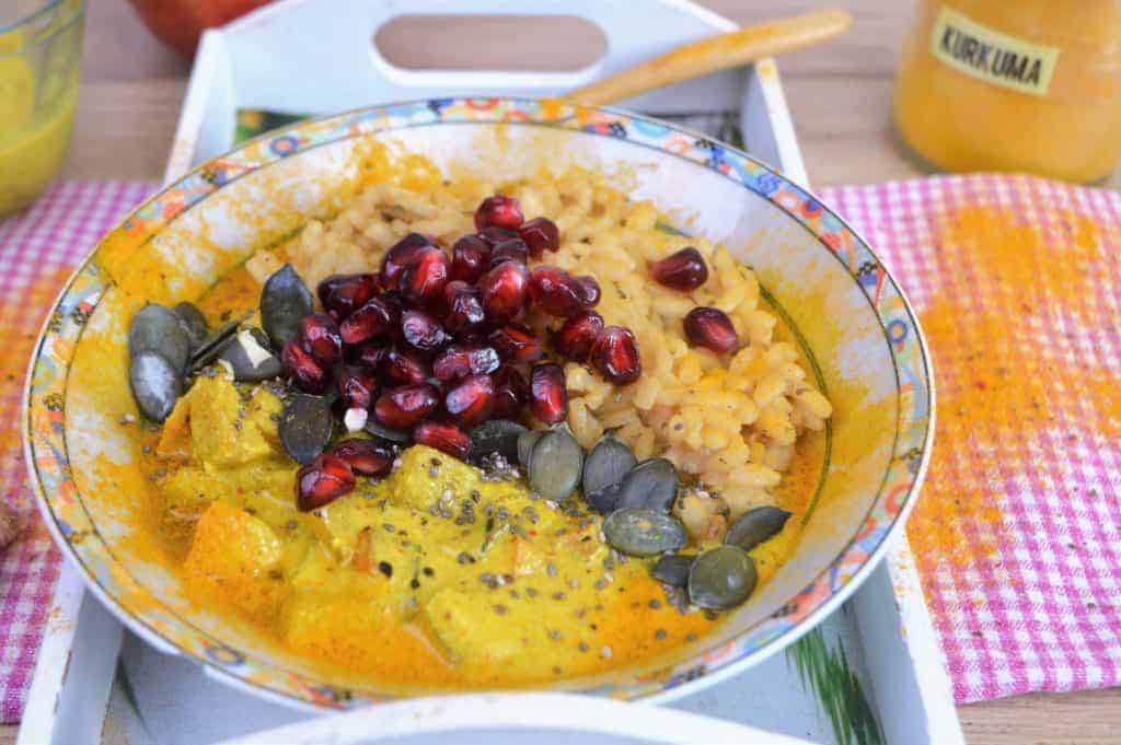 Hähnchen-Curry mit Mango und Reis