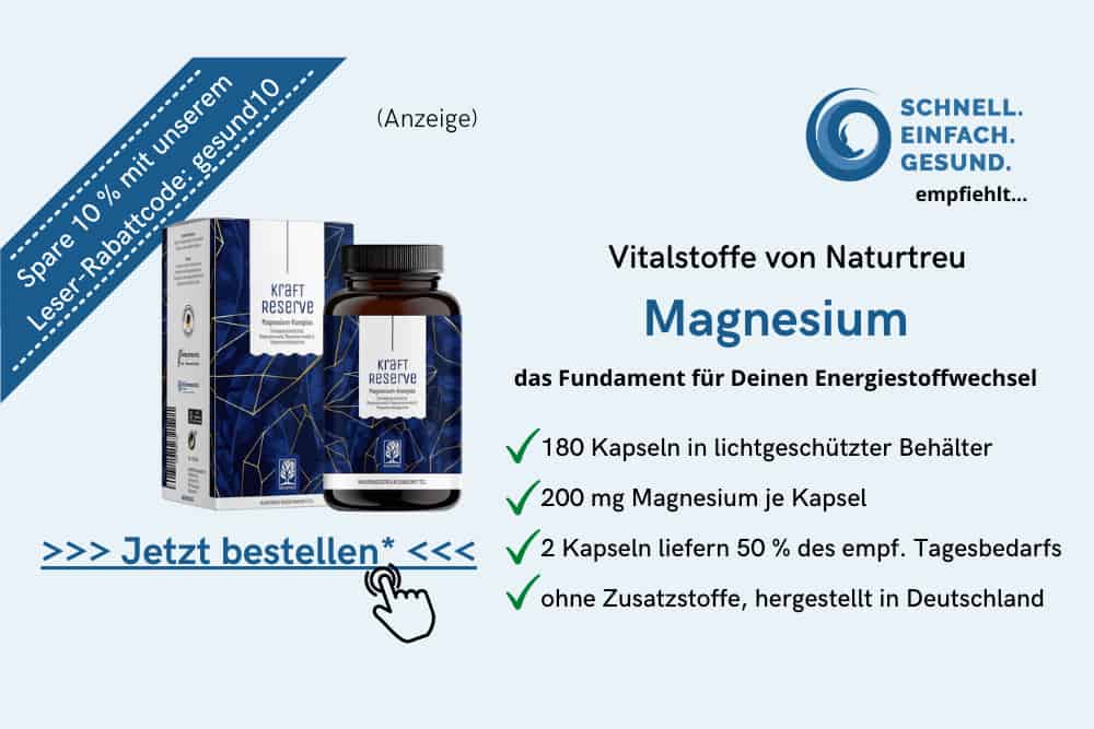 Kraftreserve Magnesium Naturtreu Banner