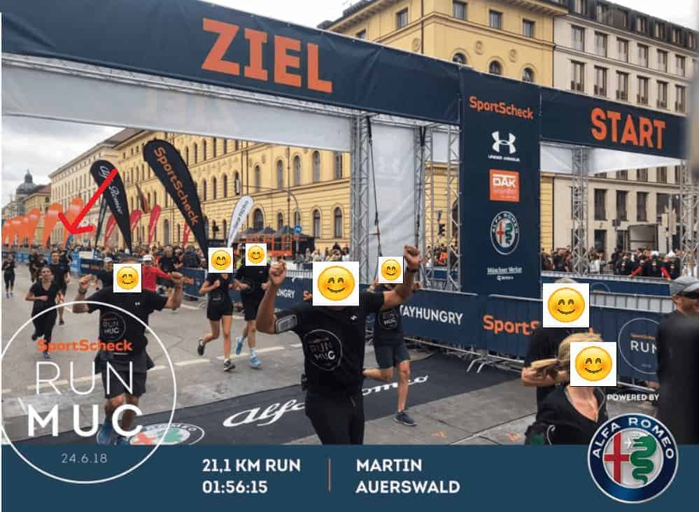 Zieleinlauf Halbmarathon in München